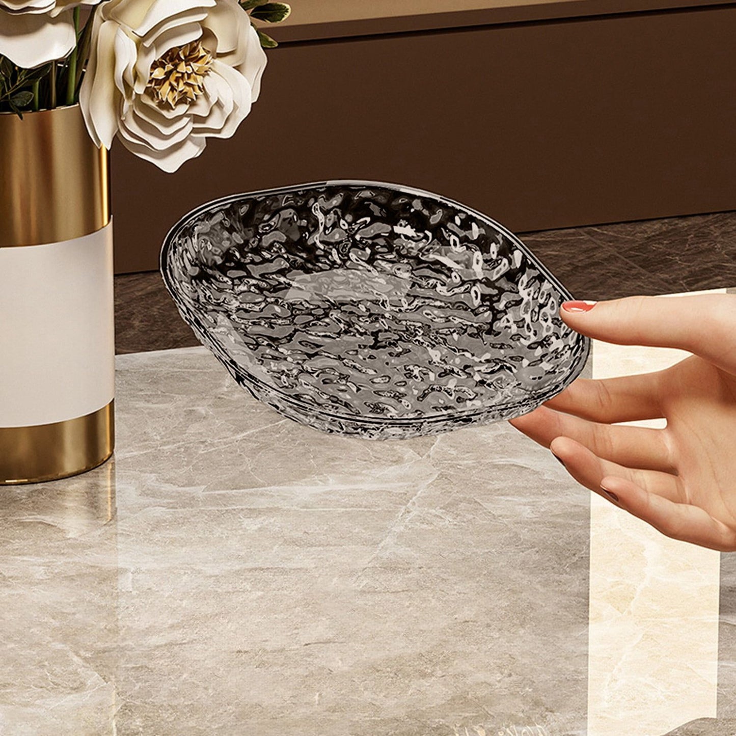 8pcs Square Snack Plates with Glacier Pattern