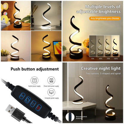 Spiral LED Desk Lamp 3-Color USB