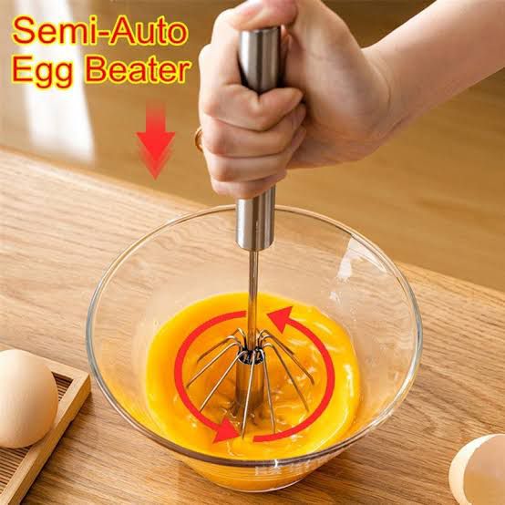 Semi-Automatic – Stainless Steel Egg Beater