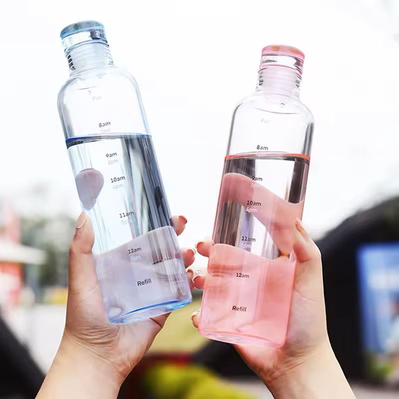 Transparent Plastic Water Bottle with  Leakproof Cap