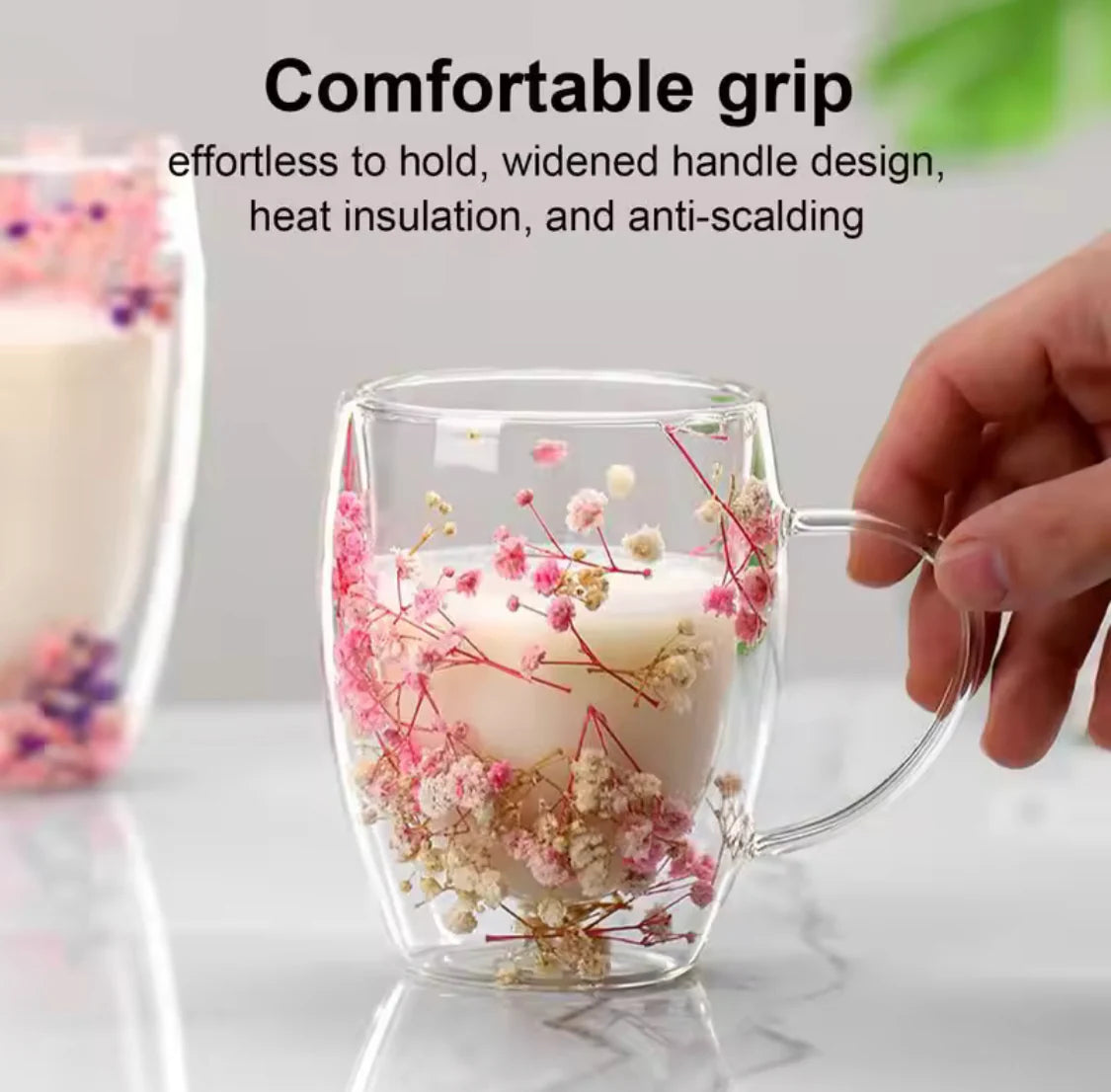 Double Wall Glass Cup with Handle – Transparent Espresso Mug