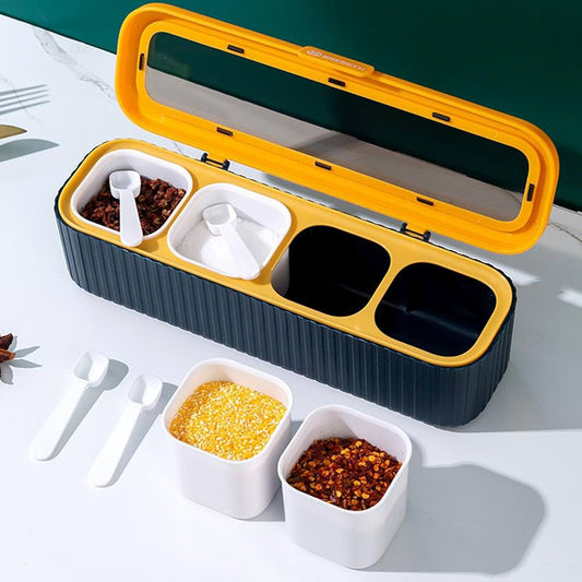 4 Compartment Spice Container  Set Household Storage Box