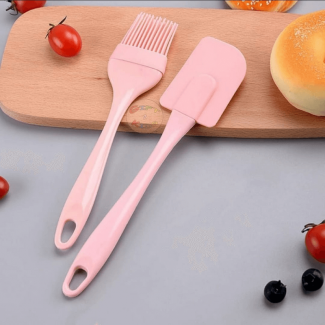 ACRYLIC STICK SPATULA & BRUSH 2-PCS SET