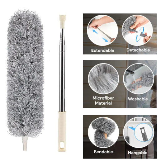 Bendable Microfiber Feather Duster – 100” Expandable Handle - Unikaart