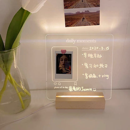 Acrylic Erase Board - Clear LED  Light Up Message Board