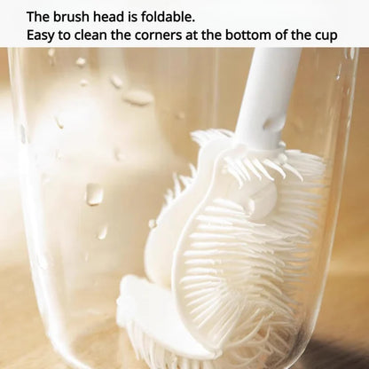 Long Handle Silicone Bottle Cleaning Brush x 2 (Pair of Brushes) - Unikaart