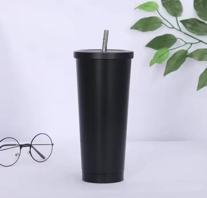 Stainless Steel Coffee Tumbler with Straw & Lid (700 ml) - Unikaart