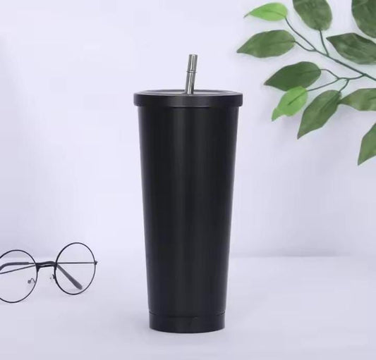 Stainless Steel Coffee Tumbler with Straw & Lid (700 ml) - Unikaart