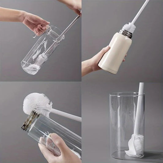 Long Handle Silicone Bottle Cleaning Brush x 2 (Pair of Brushes) - Unikaart