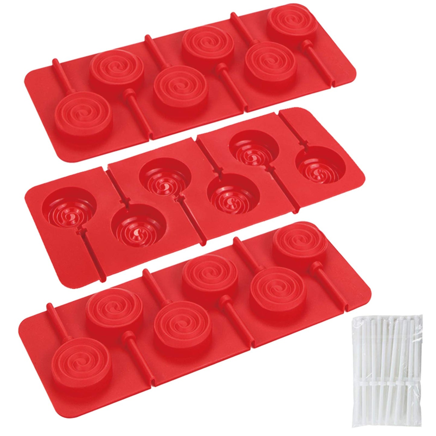 SILICONE LOLLYPOP MOLD 6- Molds with Sticks