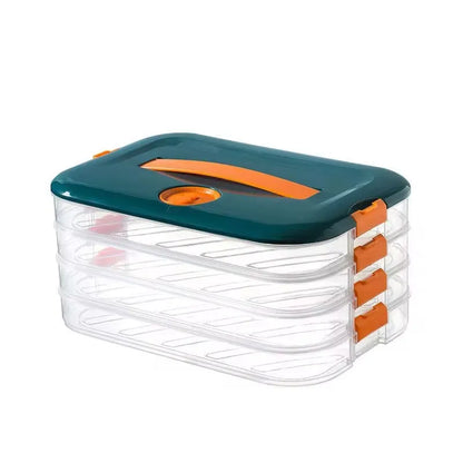 3 Layer Food Dumpling Storage Box  Frozen Organizer Container"