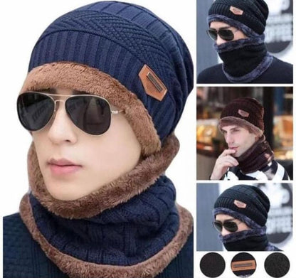 Wool Cotton Winter 2 in 1 Neck Cover Cap  for Men & Women