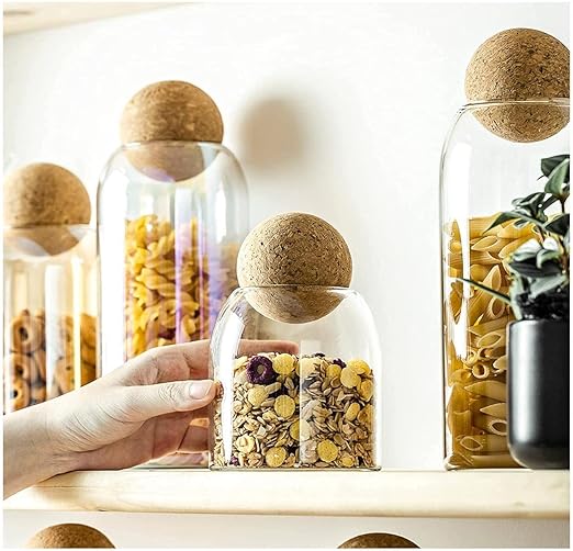 Wooden Lid Ball Jars – Vintage Glass Storage Jars with Wooden Tops - Unikaart