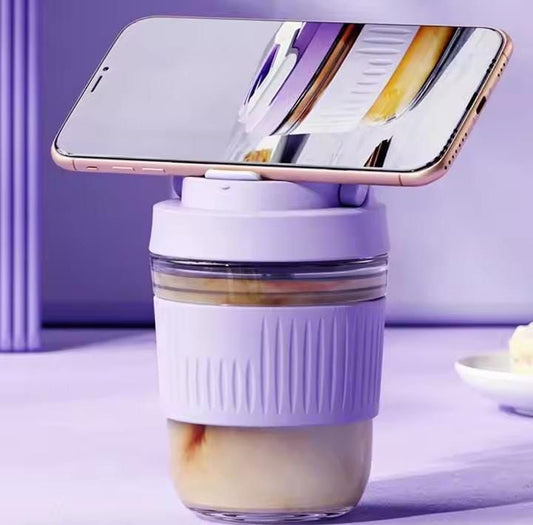 Minimalist Glass Travel Mug – 350ml with Dual Lid & Soft Straw - Unikaart