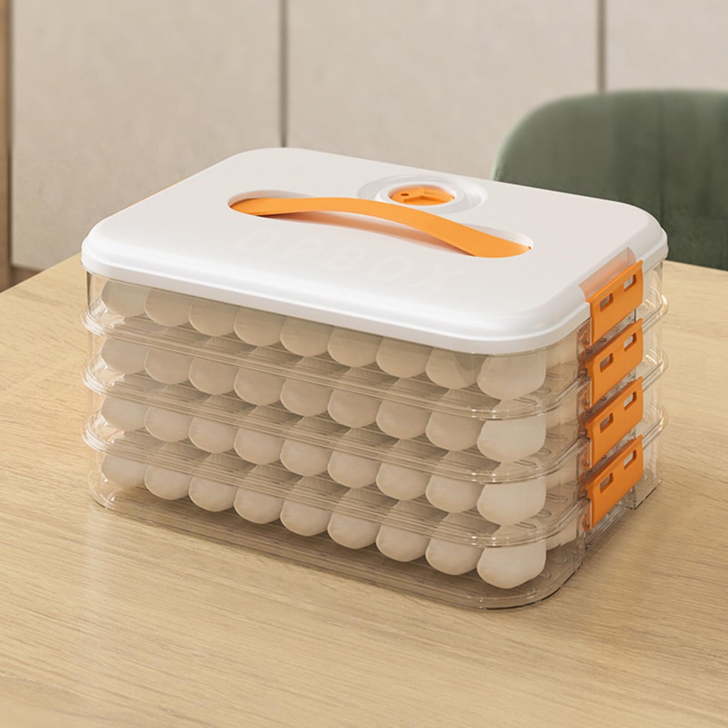 3 Layer Food Dumpling Storage Box  Frozen Organizer Container"