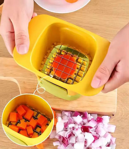 Manual 2-in-1 Veggie Chopper and Slicer for Effortless Prep - Unikaart
