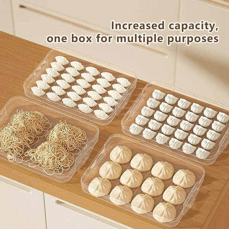 3 Layer Food Dumpling Storage Box  Frozen Organizer Container"