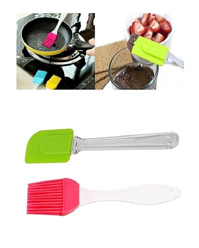 ACRYLIC STICK SPATULA & BRUSH 2-PCS SET