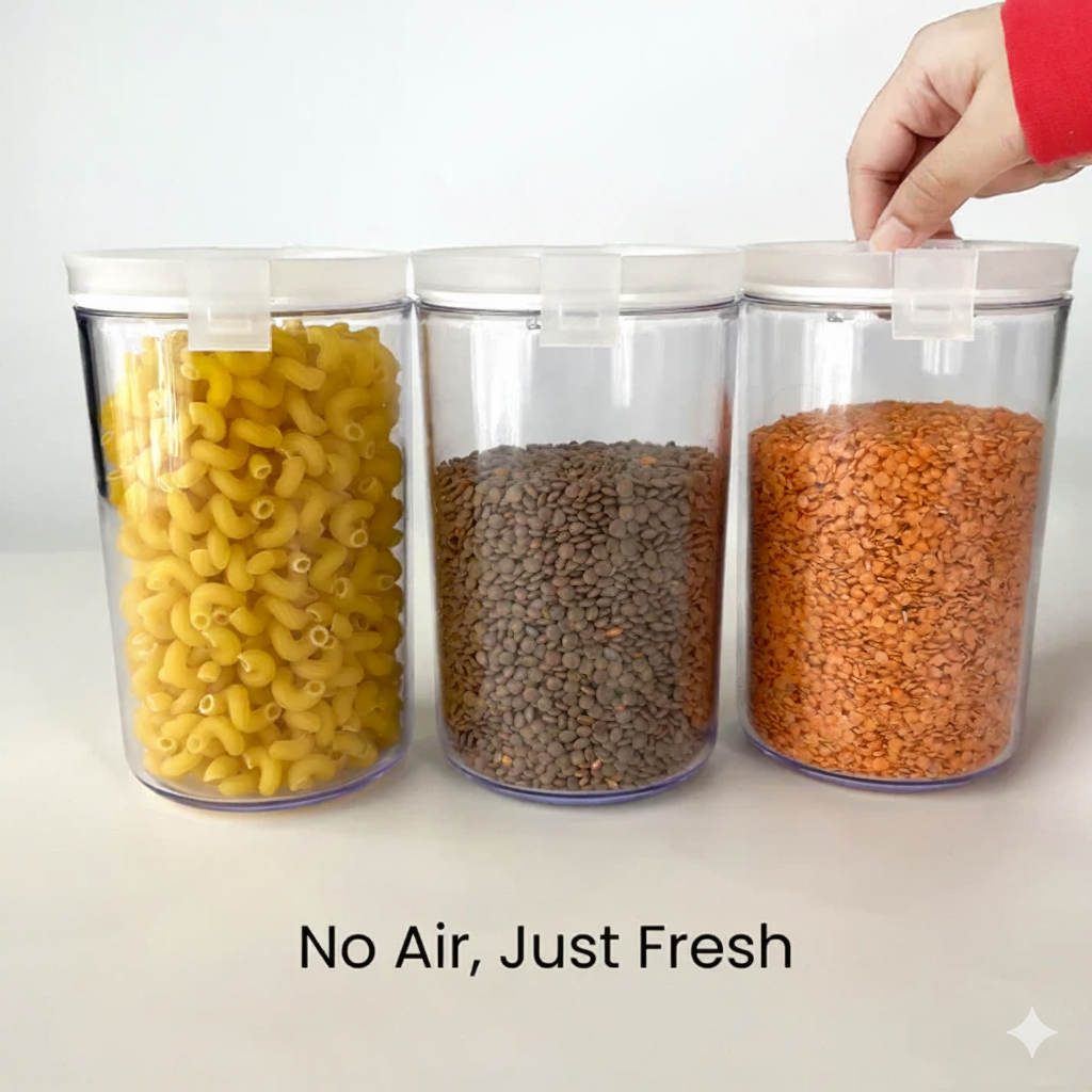 Pack of 3 Tight Food Storage Jar