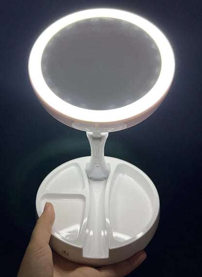 Portable Makeup Mirror Makeup Light  With 10 X Magnification