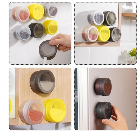 Magnetic Spice Tins for Refrigerator & BBQ Grill