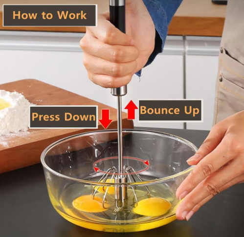 Semi-Automatic – Stainless Steel Egg Beater