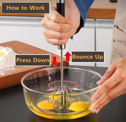 Semi-Automatic – Stainless Steel Egg Beater