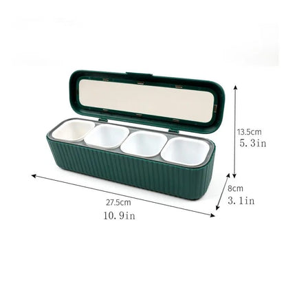 4 Compartment Spice Container  Set Household Storage Box