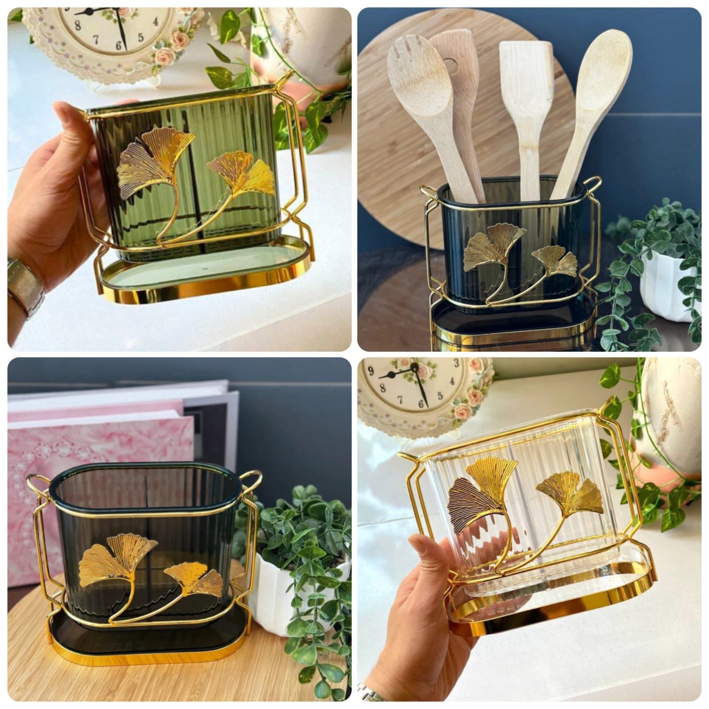 Ginkgo Leaf Kitchen Utensil Holder