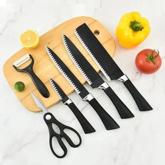 6-Piece Stainless Steel Knife Set with Non-Stick Coating