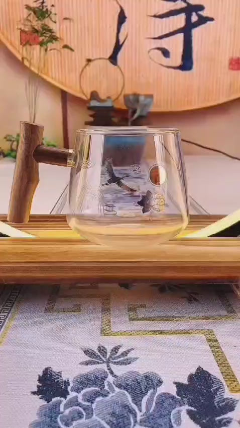 Glass Kawa Cup - Heat Resistant Wooden Lid - Unikaart