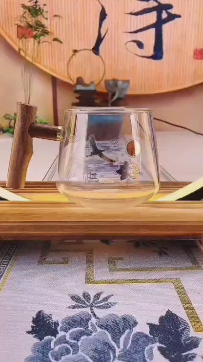 Glass Kawa Cup - Heat Resistant Wooden Lid - Unikaart