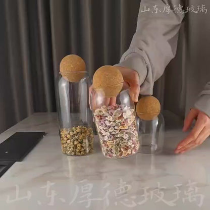 Wooden Lid Ball Jars – Vintage Glass Storage Jars with Wooden Tops