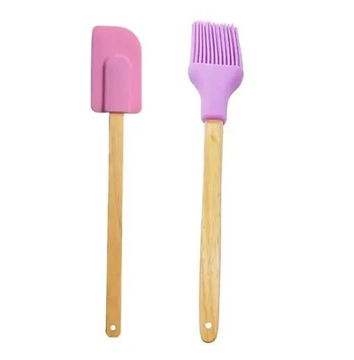 ACRYLIC STICK SPATULA & BRUSH 2-PCS SET