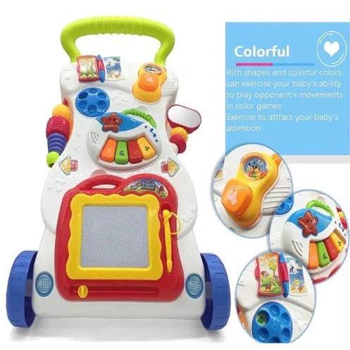 4 in 1 Baby Walker Toddler Trolley To Stand ABS  Musical Walker With Adjustable Height