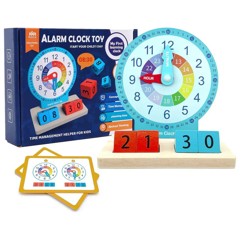 Wooden Alarm Clock – Educational Toy  for Kids